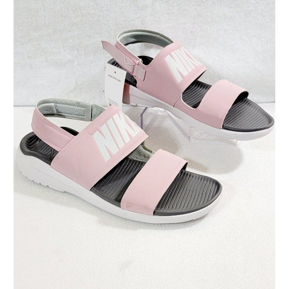Nike Shoes - Nike Tanjun Womens Plum Chalk Gray Gunsmoke Double Strap Sandals Size 10 NEW